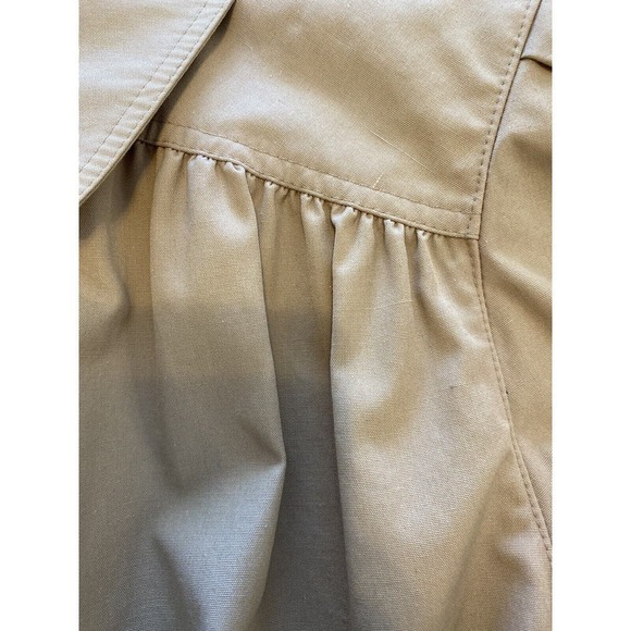 Vtg Sharon Rainwear 11/12 Khaki Tan Women's Classic Lined Trench Coat - Picture 9 of 13